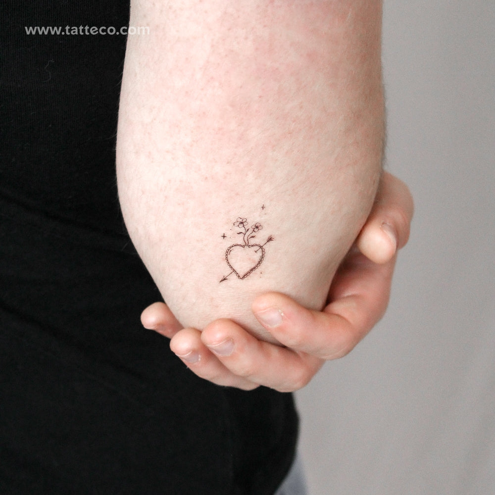 Heart And Arrow By Stefano Mazza Temporary Tattoo - Set of 3