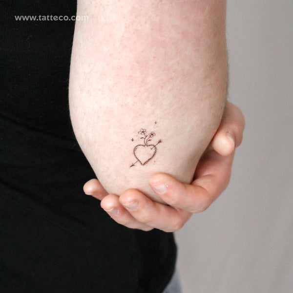 Heart And Arrow By Stefano Mazza Temporary Tattoo - Set of 3