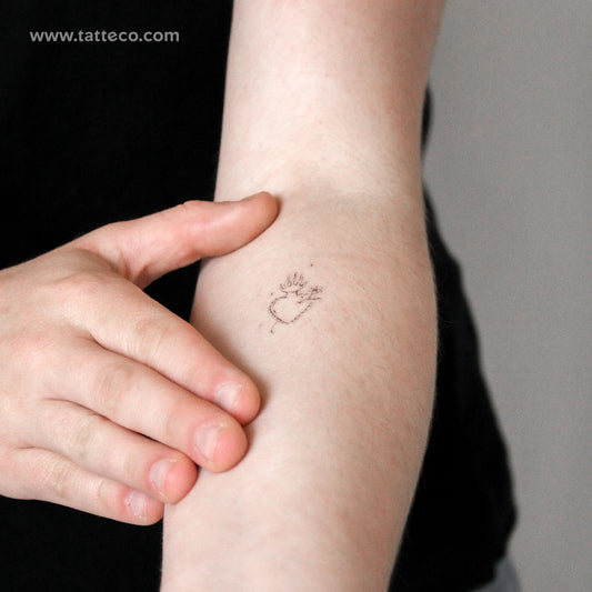 Sacred Heart And Flower By Stefano Mazza Temporary Tattoo - Set of 3