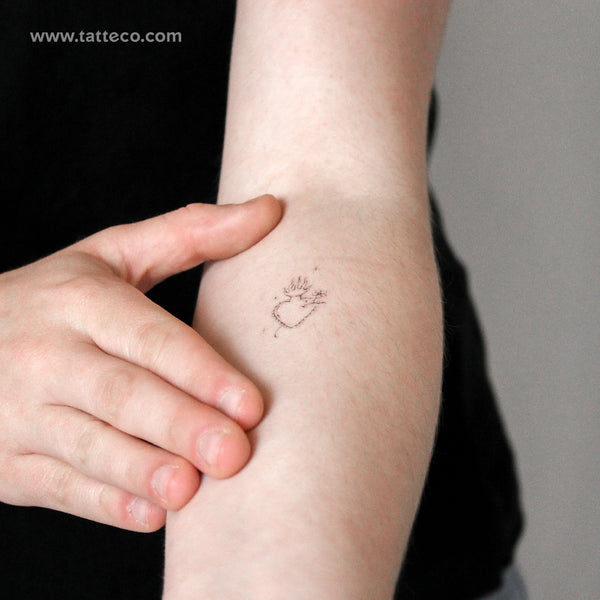 Sacred Heart And Flower By Stefano Mazza Temporary Tattoo - Set of 3
