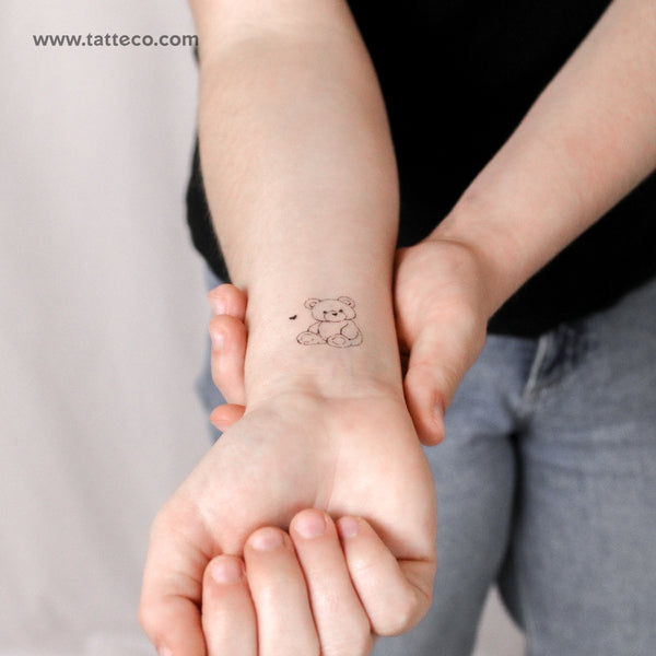 Lovely Teddy Bear By Stefano Mazza Temporary Tattoo - Set of 3