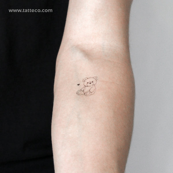 Lovely Teddy Bear By Stefano Mazza Temporary Tattoo - Set of 3