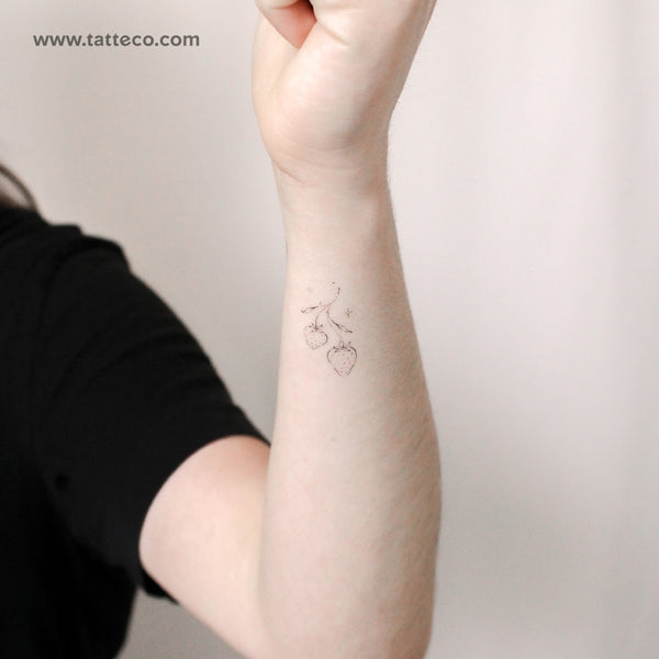Strawberry By Stefano Mazza Temporary Tattoo - Set of 3