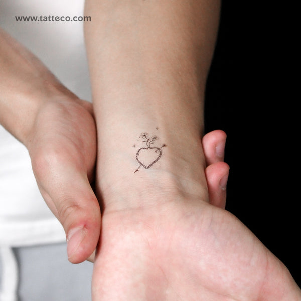 Heart And Arrow By Stefano Mazza Temporary Tattoo - Set of 3