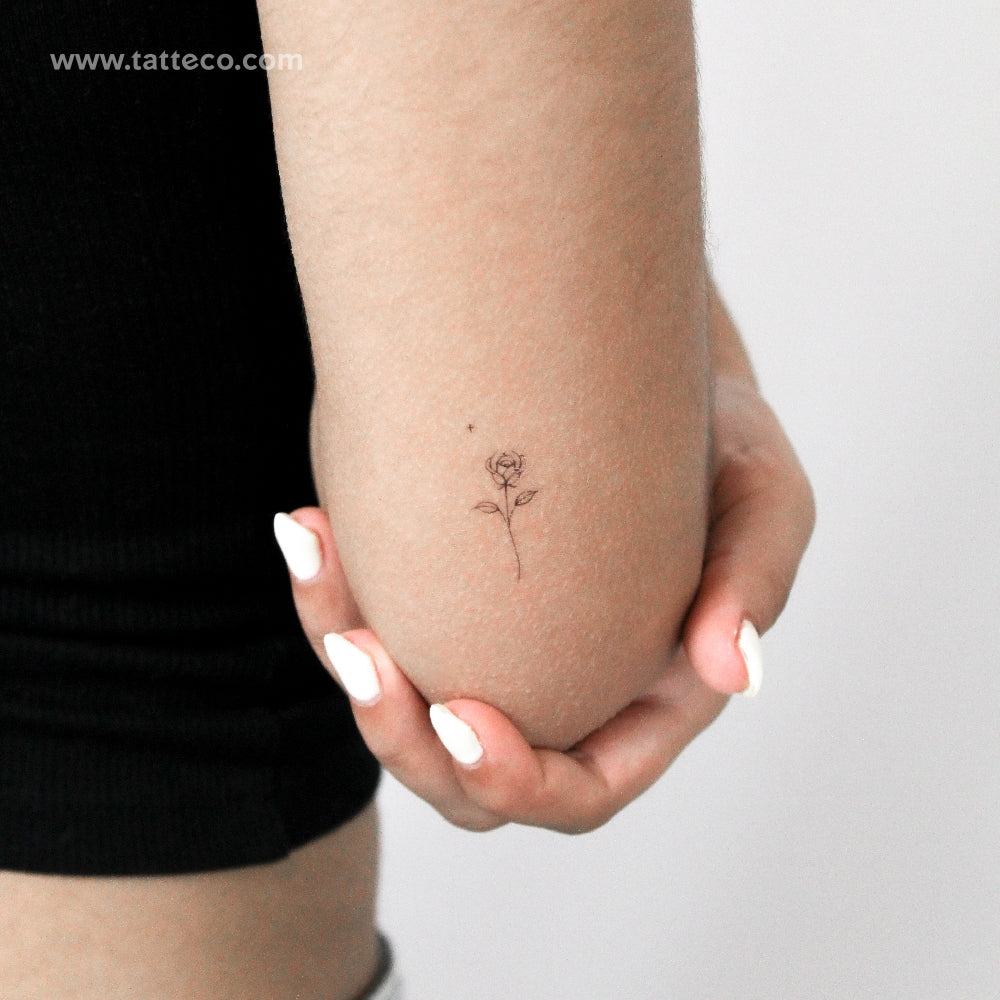 Little Rose By Stefano Mazza Temporary Tattoo - Set of 3