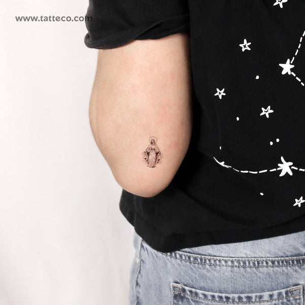 Tatuaje temporal de la Virgen María Iluminada - Juego de 3
