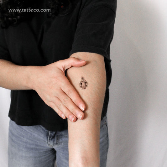 Enlightened Virgin Mary Temporary Tattoo - Set of 3
