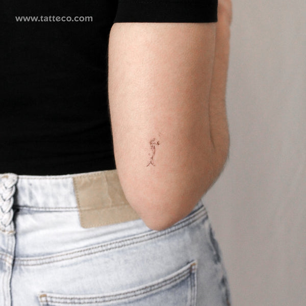 Moon Holding Mermaid By Stefano Mazza Temporary Tattoo - Set of 3