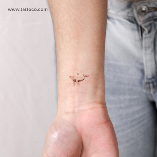 Little Whale By Stefano Mazza Temporary Tattoo - Set of 3