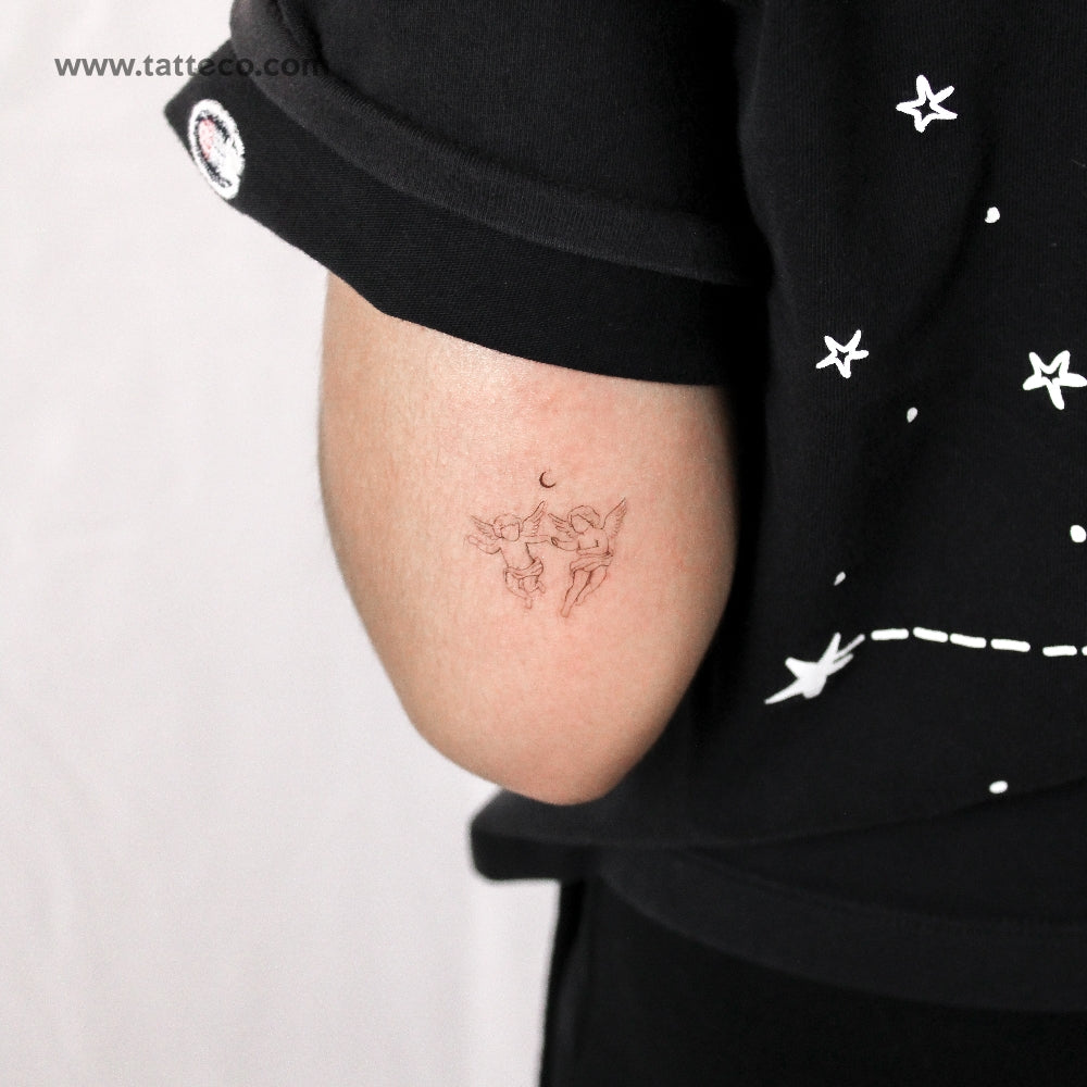 Cherub Couple By Stefano Mazza Temporary Tattoo - Set of 3
