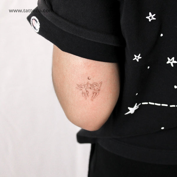 Cherub Couple By Stefano Mazza Temporary Tattoo - Set of 3