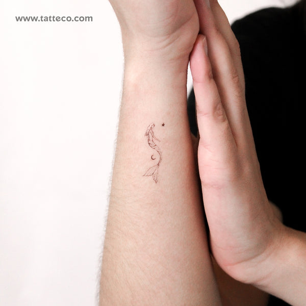 Star Moon Mermaid By Stefano Mazza Temporary Tattoo - Set of 3