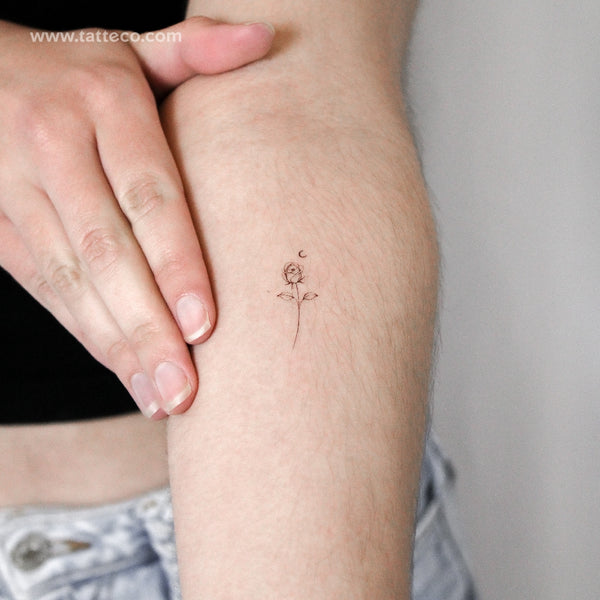 Moon Rose By Stefano Mazza Temporary Tattoo - Set of 3