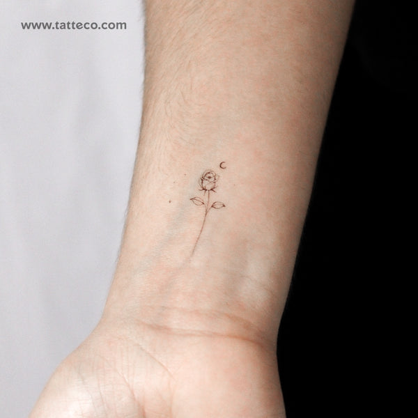 Moon Rose By Stefano Mazza Temporary Tattoo - Set of 3