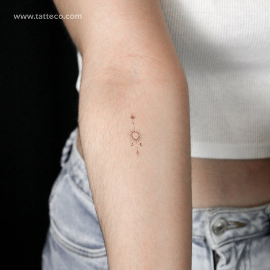 Eye And Sun By Stefano Mazza Temporary Tattoo - Set of 3