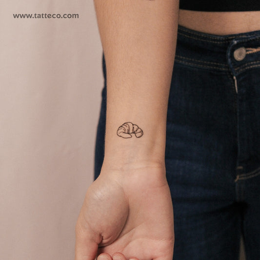 Tatuaje semipermanente de croissant - Juego de 2