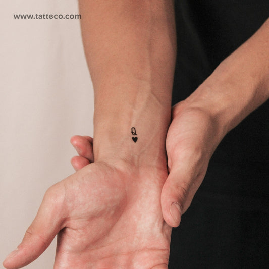 Tatuaje semipermanente de la Reina de Corazones Negra (juego de 2)