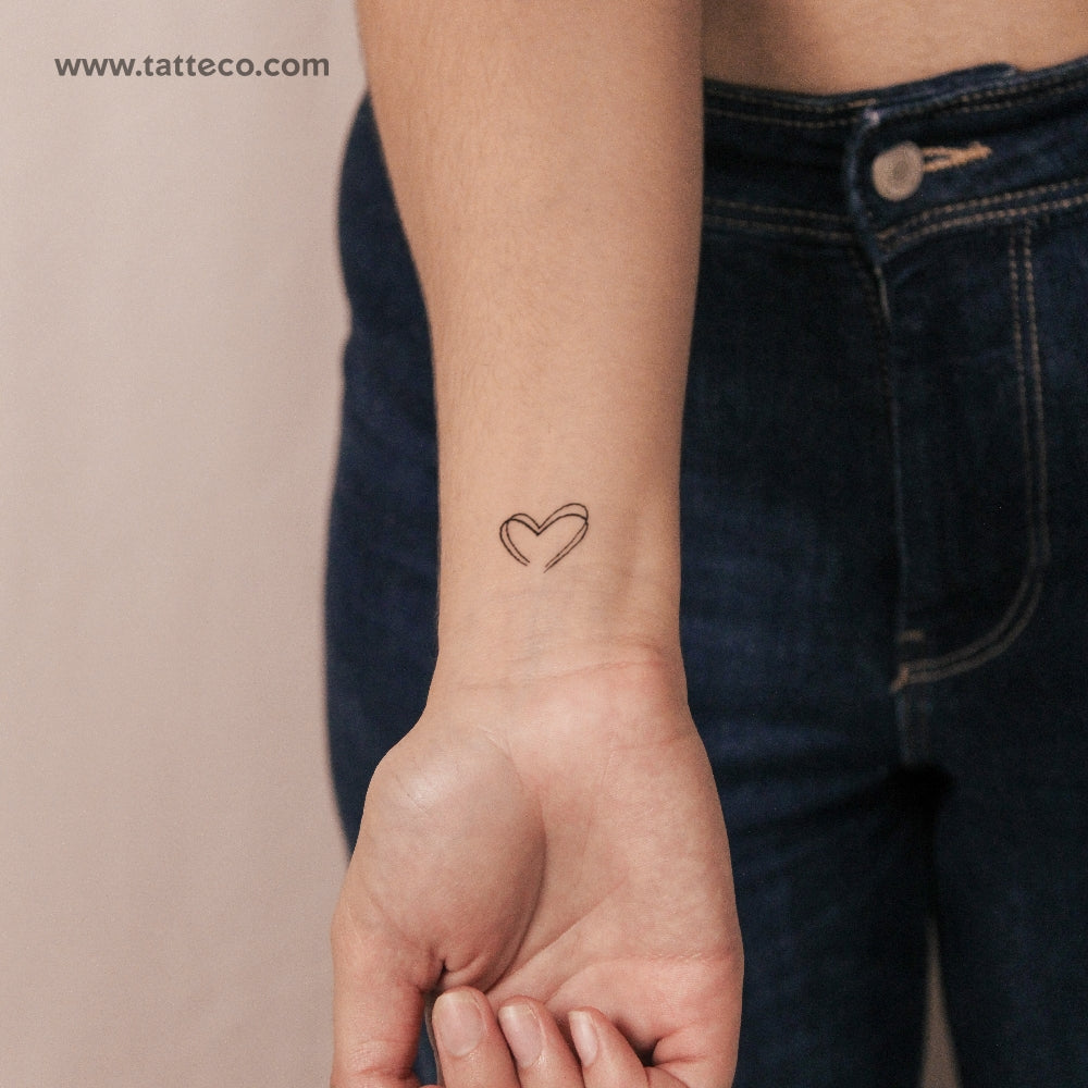 Double Heart Semi-Permanent Tattoo - Set of 2