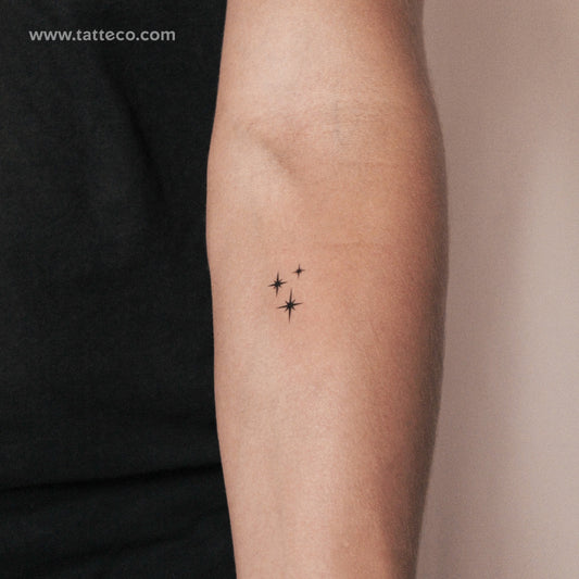 Tatuaje semipermanente pequeño de polvo de estrellas y destellos (juego de 2)