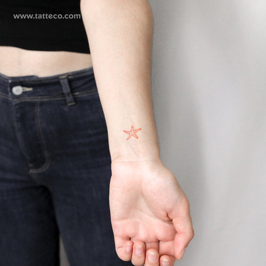 Red Sea Star Temporary Tattoo - Set of 3