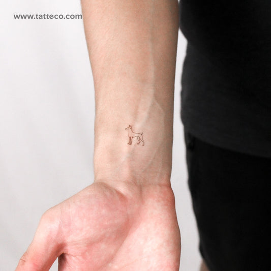 Fine Line Pinscher Temporary Tattoo - Set of 3
