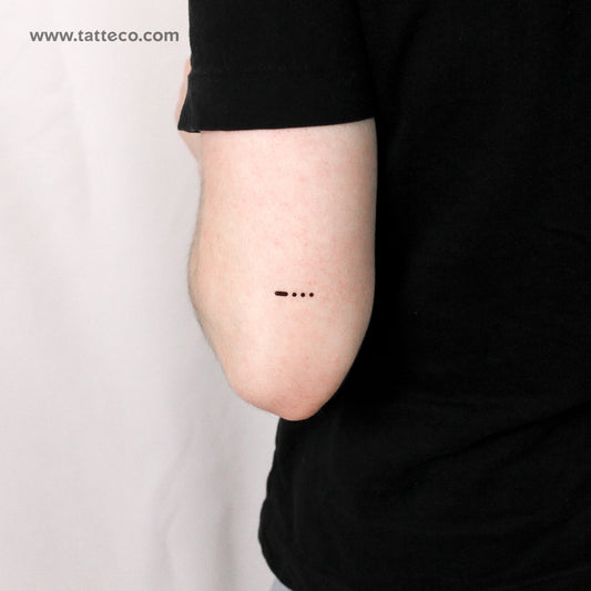 Morse Code B Temporary Tattoo - Set of 3