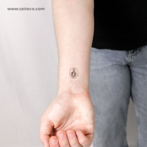 Virgin Mary Medal Temporary Tattoo - Set of 3