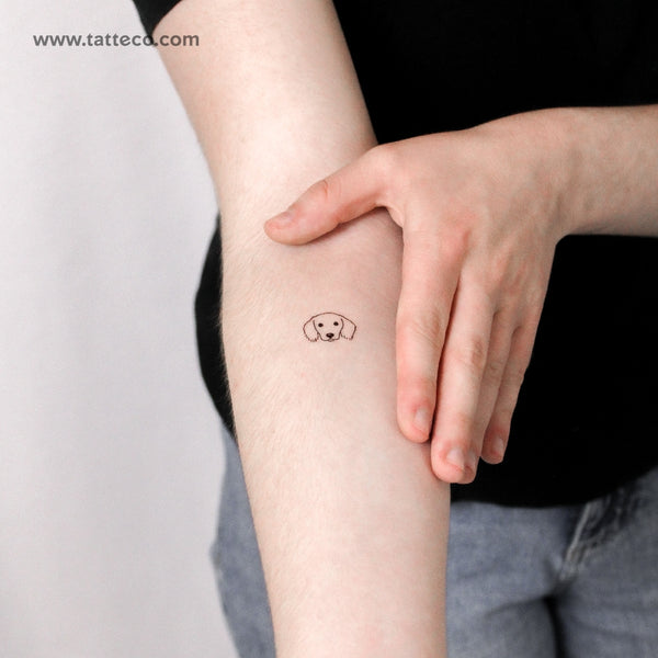 Dachshund Face Temporary Tattoo - Set of 3