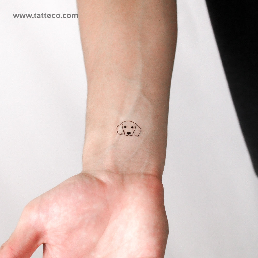 Dachshund Face Temporary Tattoo - Set of 3