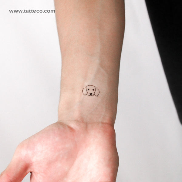 Dachshund Face Temporary Tattoo - Set of 3