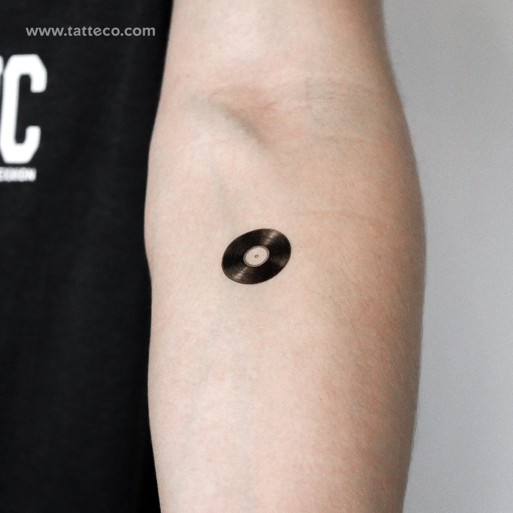 Vinyl Record Temporary Tattoo - Set of 3