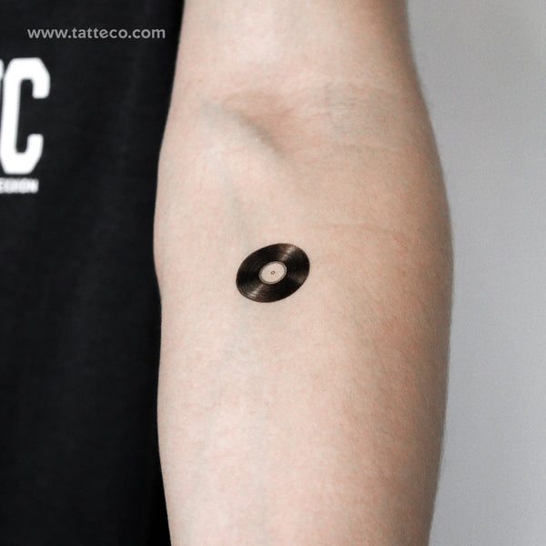 Vinyl Record Temporary Tattoo - Set of 3