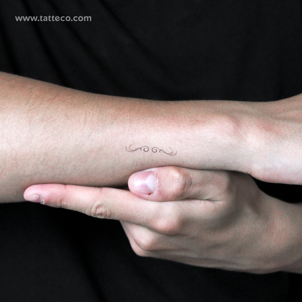 Horizontal Ornament Temporary Tattoo By M3.Ink - Set of 3