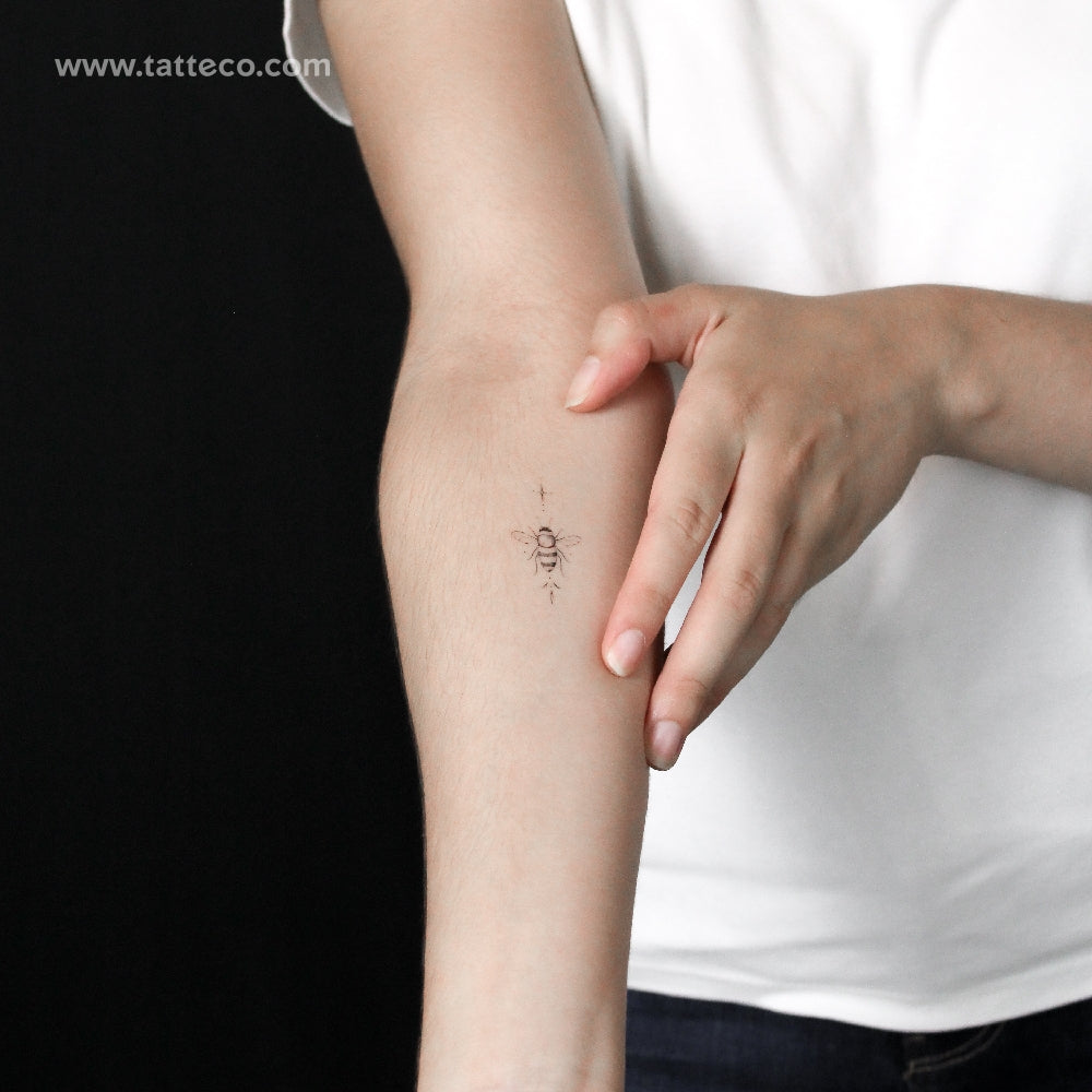 Ornamental Bee By Stefano Mazza Temporary Tattoo - Set of 3