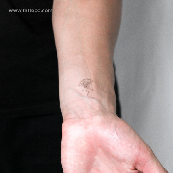 Little Hand Fan By Stefano Mazza Temporary Tattoo - Set of 3