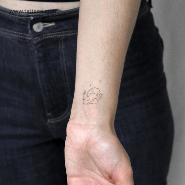 Cherub Face By Stefano Mazza Temporary Tattoo - Set of 3
