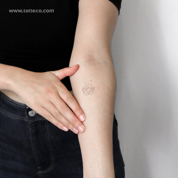 Cherub Face By Stefano Mazza Temporary Tattoo - Set of 3
