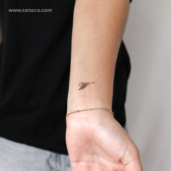 Tatuaje temporal de la letra W (juego de 3)