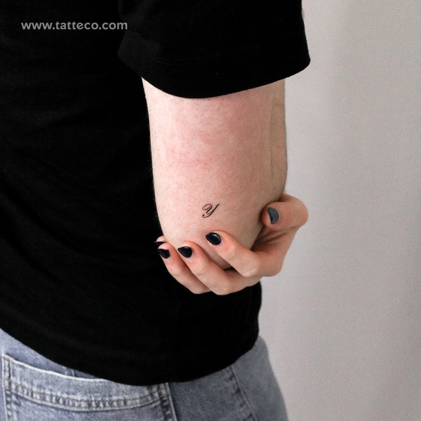 Letter Y Script Temporary Tattoo - Set of 3