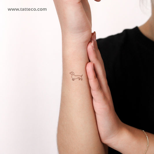 Sausage Dog Temporary Tattoo - Set of 3