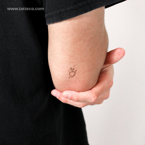 Little Heart And Arrow By Stefano Mazza Temporary Tattoo - Set of 3