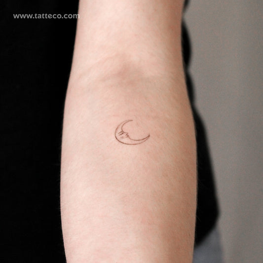 Crescent Moon By Stefano Mazza Temporary Tattoo - Set of 3