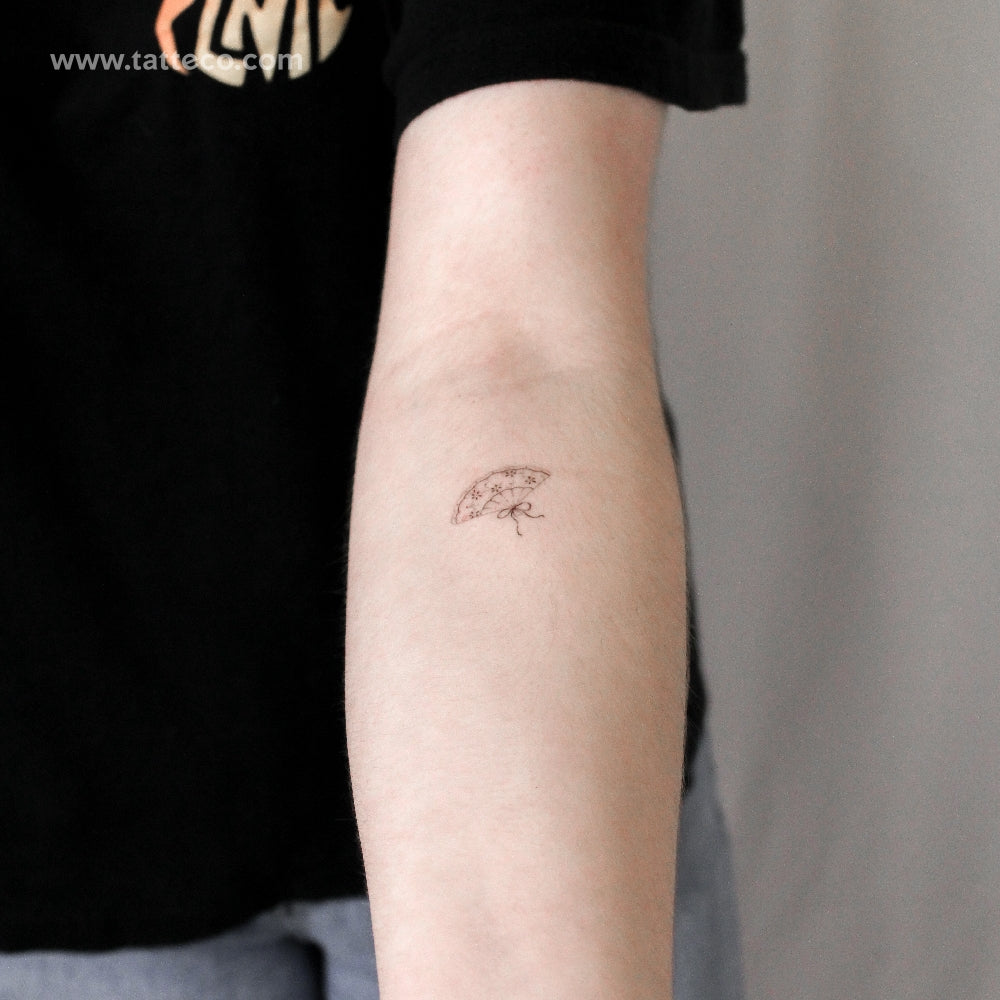Small Hand Fan By Stefano Mazza Temporary Tattoo - Set of 3