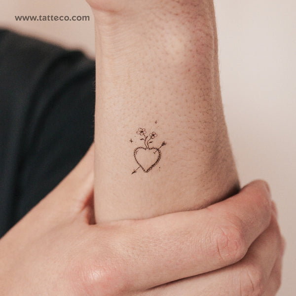 Little Heart And Arrow By Stefano Mazza Temporary Tattoo - Set of 3
