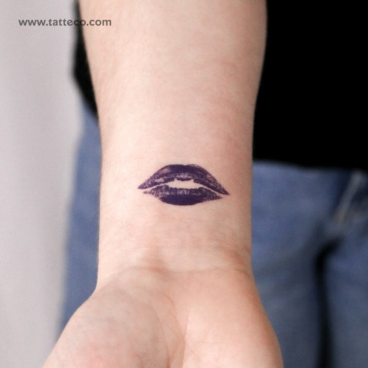 Blue Kiss Mark Temporary Tattoo - Set of 3