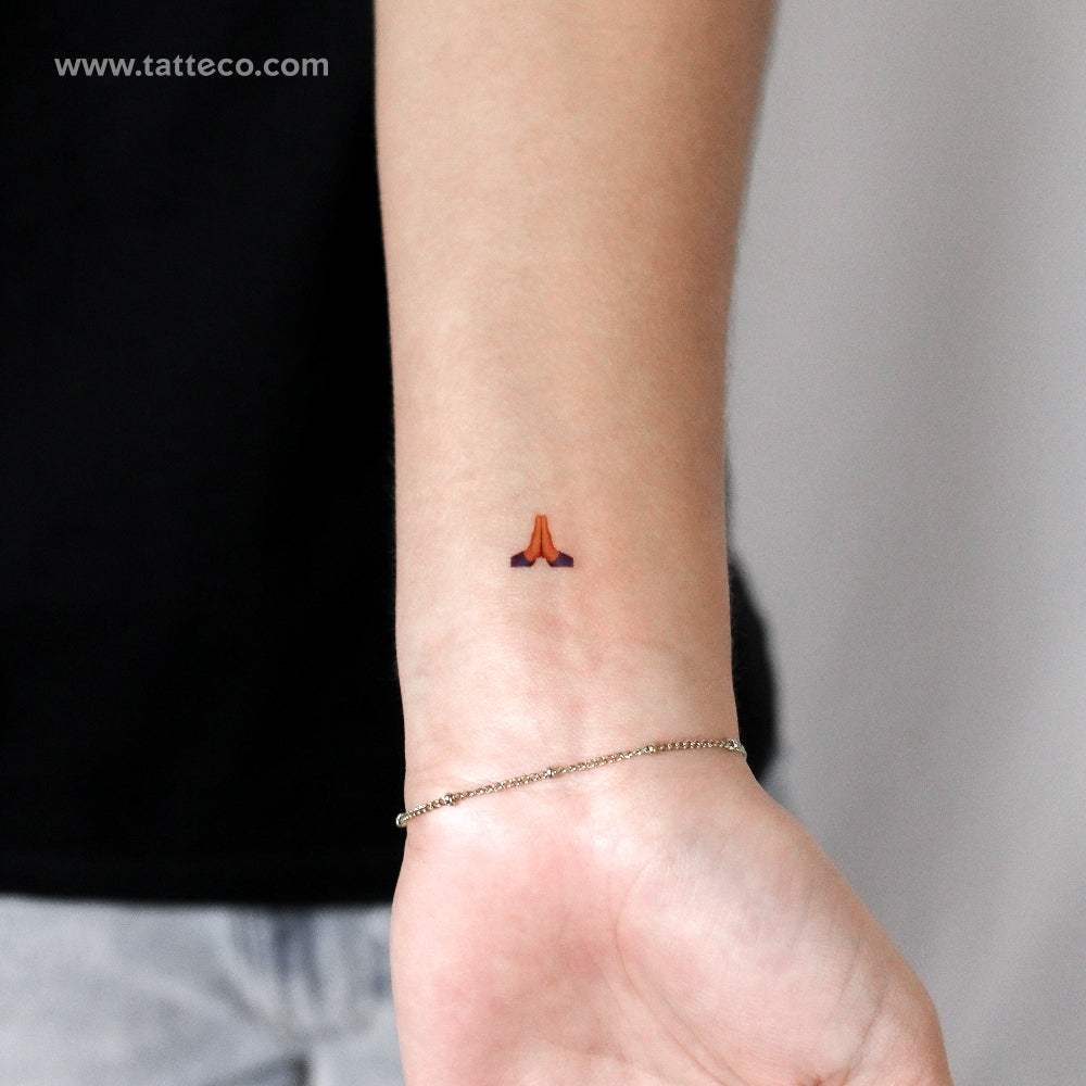 Praying Hands Emoji Temporary Tattoo - Set of 3
