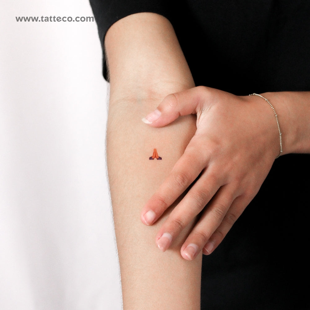 Praying Hands Emoji Temporary Tattoo - Set of 3