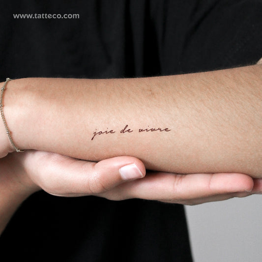 Small Joie De Vivre Temporary Tattoo - Set of 3