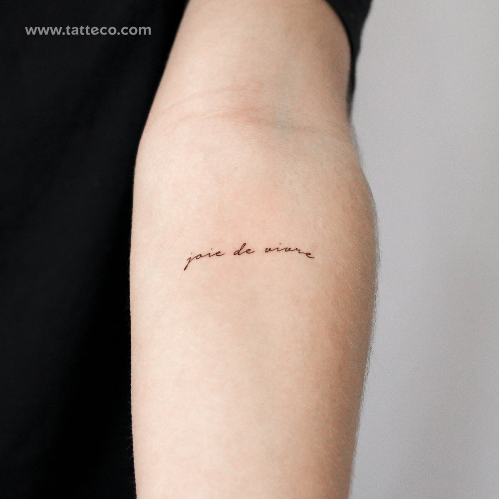 Small Joie De Vivre Temporary Tattoo - Set of 3