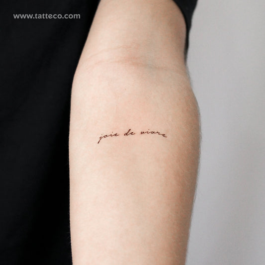 Small Joie De Vivre Temporary Tattoo - Set of 3